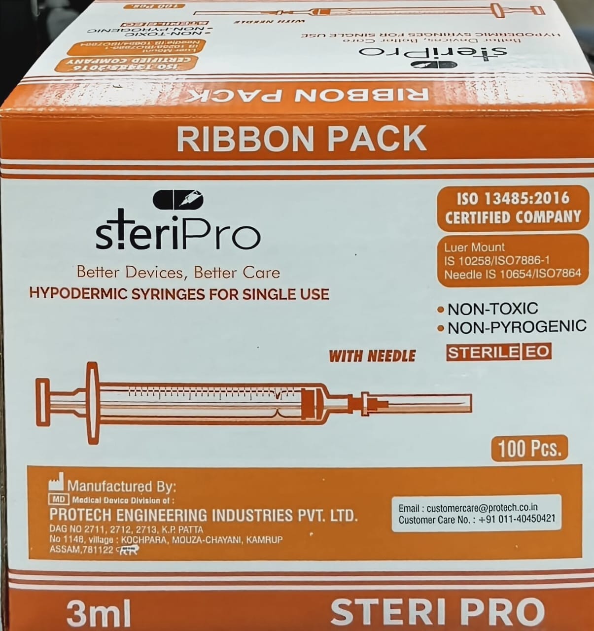 SteriPro 3ml Syringe with Needle